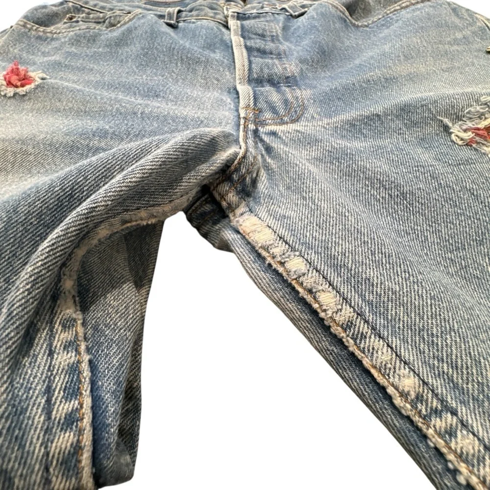 1980s-1990s VTG Levi's 501 Men’s  Jeans Distressed Finish W/ Repaired Rips